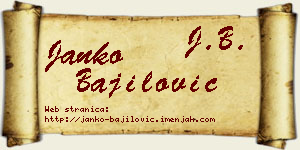 Janko Bajilović vizit kartica